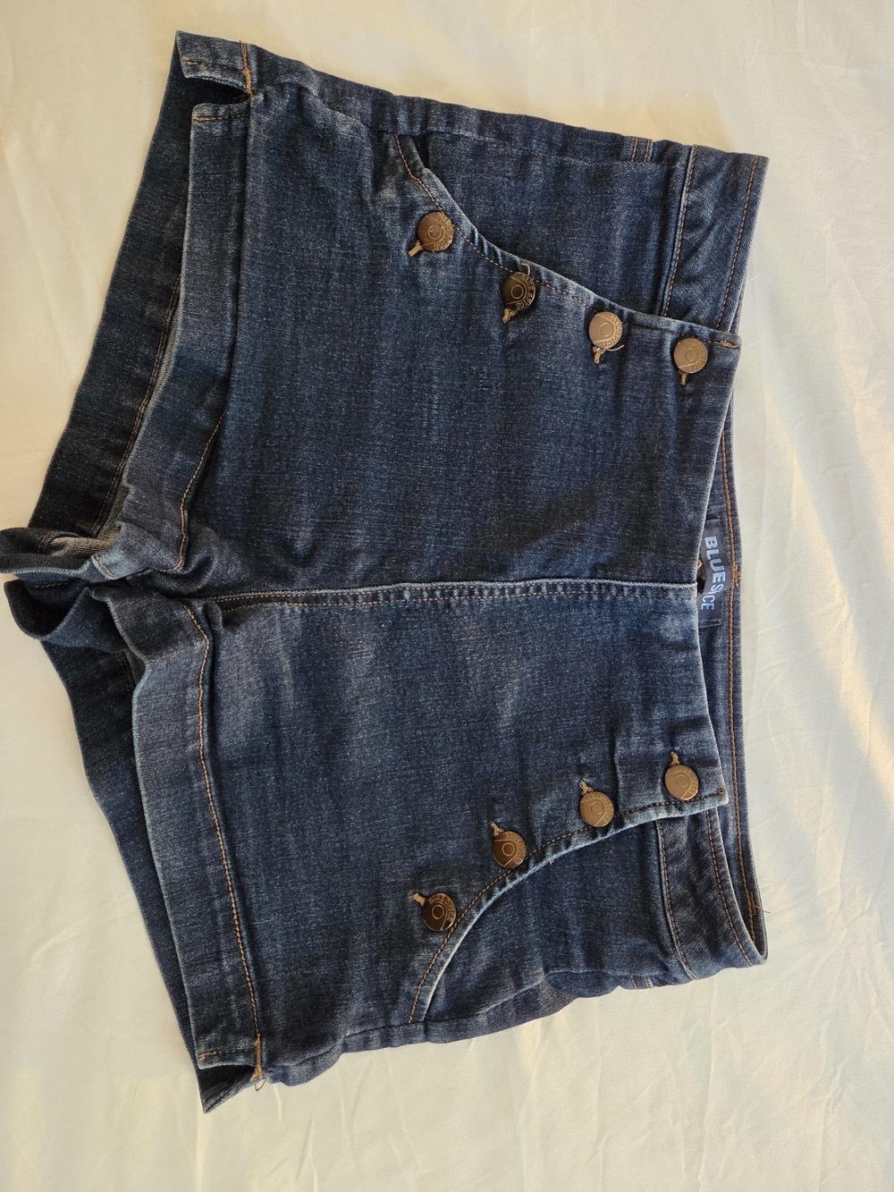 Blue Spice Dark Indigo Denim Women's Shorts with Button Details